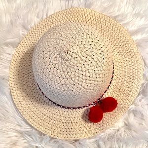Pom Pom Floppy Beach Hat. Bachelorette Trip, Wedding, Honeymoon.
